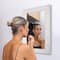 Head West 29" Chrome & White Tile Textured Frame Vanity Mirror